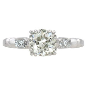 0.99ct Old European Diamond Art Deco Engagement Ring 14K